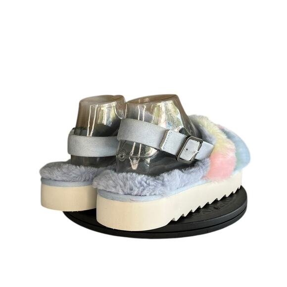 Koolaburra by UGG Fuzz'd Out Adjustable Slide Sandals Size 10 Multicolored - Picture 4 of 6